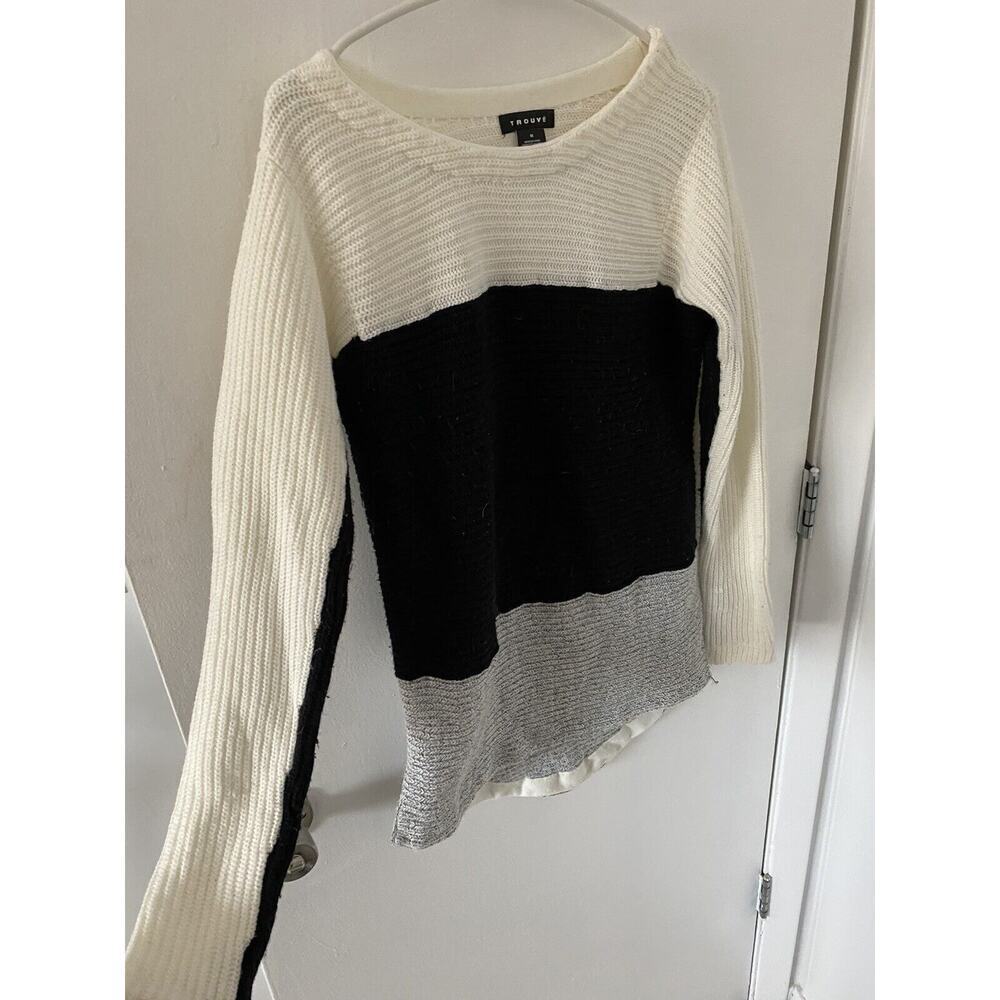 Trouve Color Block Sweater Size M - image 2